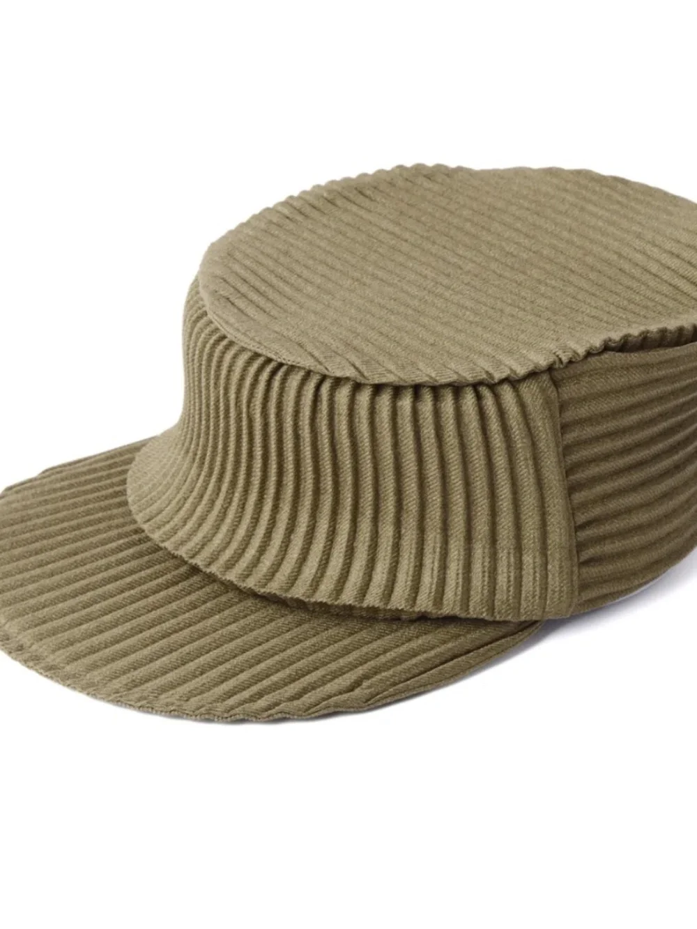 6 crayon army green pleated flat top stretch baseball cap